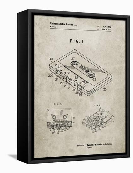 PP319-Sandstone Cassette Tape Patent Poster-Cole Borders-Framed Premier Image Canvas