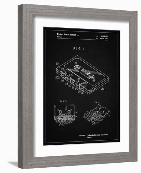 PP319-Vintage Black Cassette Tape Patent Poster-Cole Borders-Framed Giclee Print