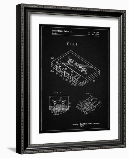 PP319-Vintage Black Cassette Tape Patent Poster-Cole Borders-Framed Giclee Print