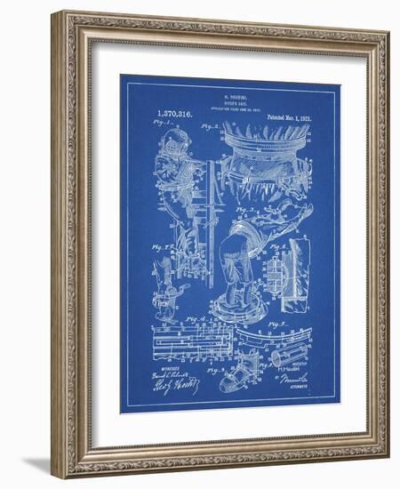 PP32 Blueprint-Borders Cole-Framed Giclee Print