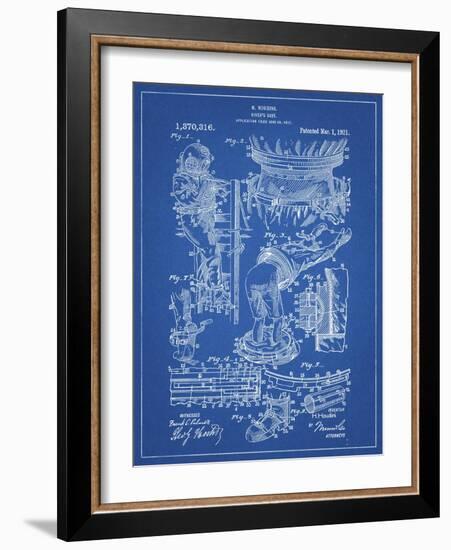 PP32 Blueprint-Borders Cole-Framed Giclee Print