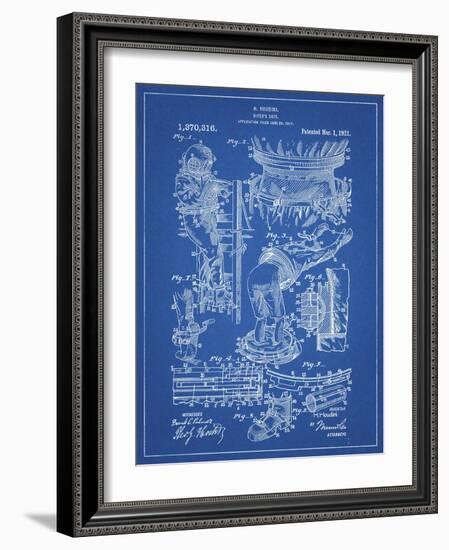 PP32 Blueprint-Borders Cole-Framed Giclee Print