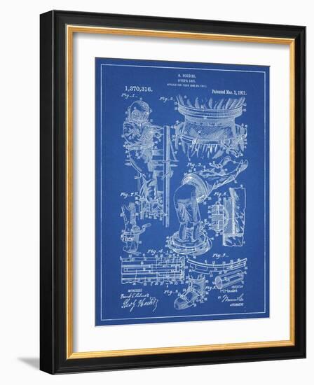 PP32 Blueprint-Borders Cole-Framed Giclee Print