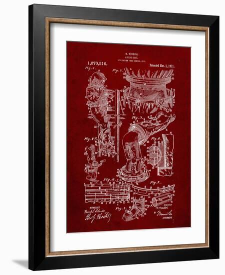 PP32 Burgundy-Borders Cole-Framed Giclee Print