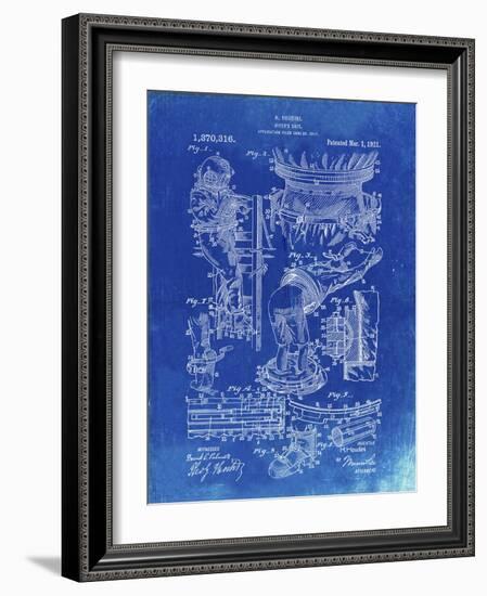 PP32 Faded Blueprint-Borders Cole-Framed Giclee Print