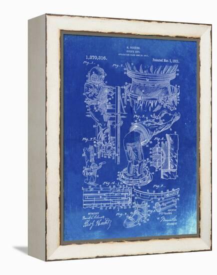 PP32 Faded Blueprint-Borders Cole-Framed Premier Image Canvas