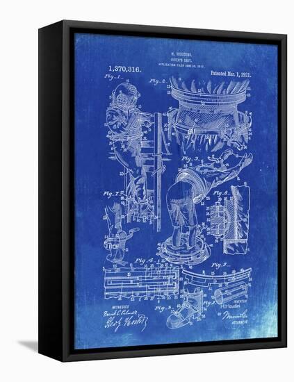 PP32 Faded Blueprint-Borders Cole-Framed Premier Image Canvas