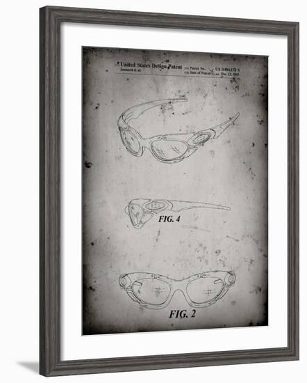 PP324-Faded Grey Oakley Sunglasses Patent Poster-Cole Borders-Framed Giclee Print