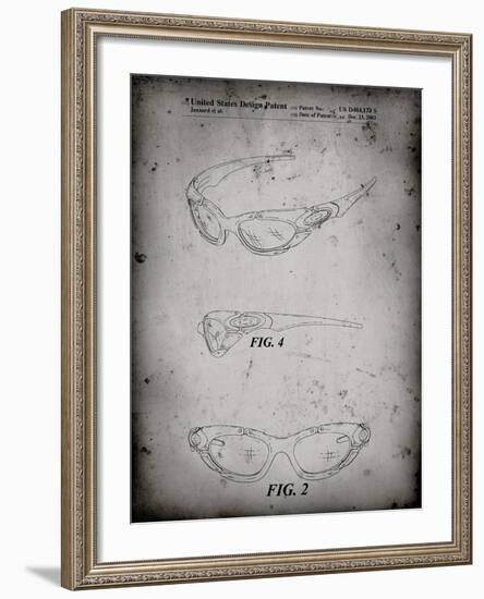 PP324-Faded Grey Oakley Sunglasses Patent Poster-Cole Borders-Framed Giclee Print