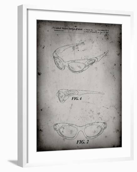 PP324-Faded Grey Oakley Sunglasses Patent Poster-Cole Borders-Framed Giclee Print