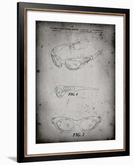 PP324-Faded Grey Oakley Sunglasses Patent Poster-Cole Borders-Framed Giclee Print