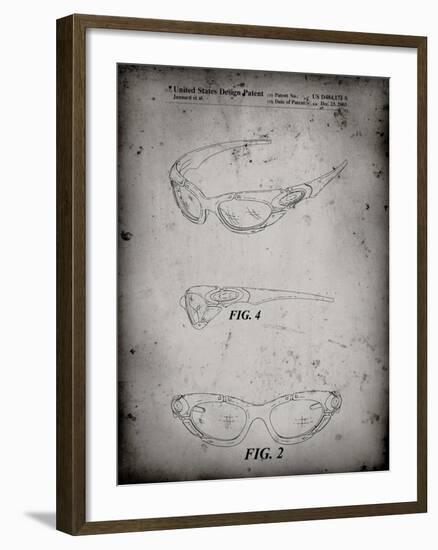 PP324-Faded Grey Oakley Sunglasses Patent Poster-Cole Borders-Framed Giclee Print