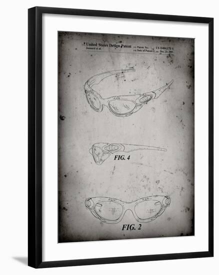 PP324-Faded Grey Oakley Sunglasses Patent Poster-Cole Borders-Framed Giclee Print