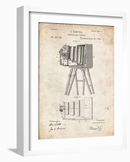 PP33 Vintage Parchment-Borders Cole-Framed Giclee Print