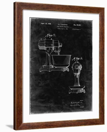 PP337-Black Grunge KitchenAid Mixer Patent Poster-Cole Borders-Framed Giclee Print