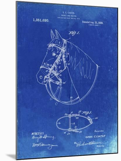 PP338-Faded Blueprint Bridle and Halter Patent Poster-Cole Borders-Mounted Giclee Print