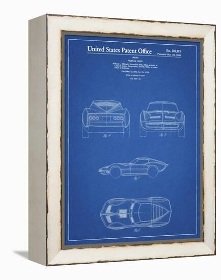 PP339-Blueprint 1966 Corvette Mako Shark II Patent Poster-Cole Borders-Framed Premier Image Canvas