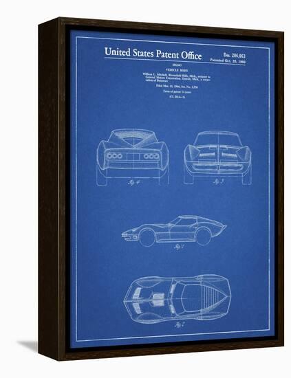 PP339-Blueprint 1966 Corvette Mako Shark II Patent Poster-Cole Borders-Framed Premier Image Canvas