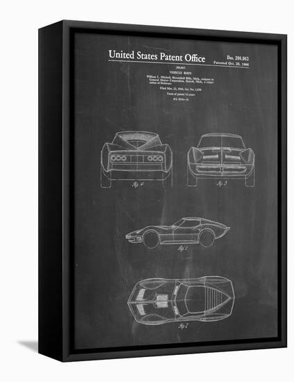 PP339-Chalkboard 1966 Corvette Mako Shark II Patent Poster-Cole Borders-Framed Premier Image Canvas