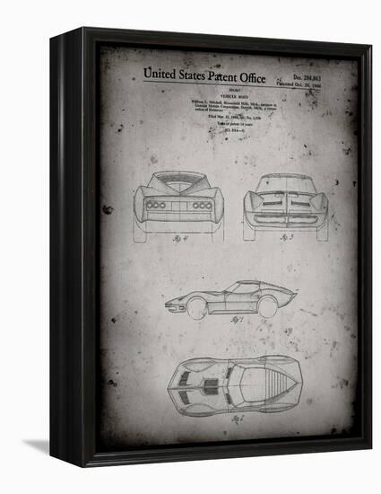 PP339-Faded Grey 1966 Corvette Mako Shark II Patent Poster-Cole Borders-Framed Premier Image Canvas