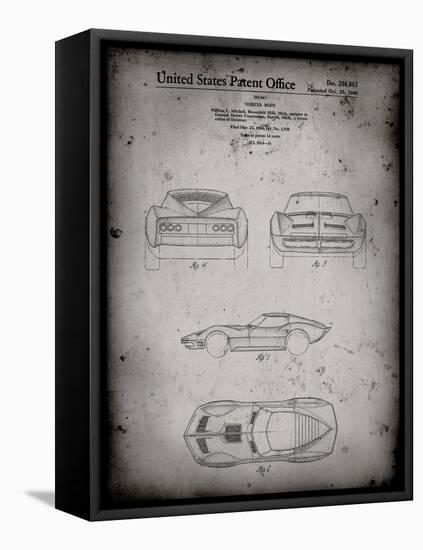 PP339-Faded Grey 1966 Corvette Mako Shark II Patent Poster-Cole Borders-Framed Premier Image Canvas