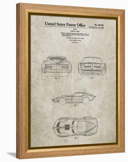 PP339-Sandstone 1966 Corvette Mako Shark II Patent Poster-Cole Borders-Framed Premier Image Canvas