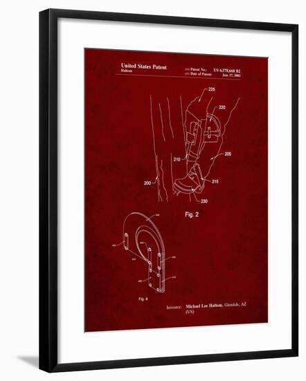 PP340-Burgundy Pole Climber Knee Pads Patent Poster-Cole Borders-Framed Giclee Print