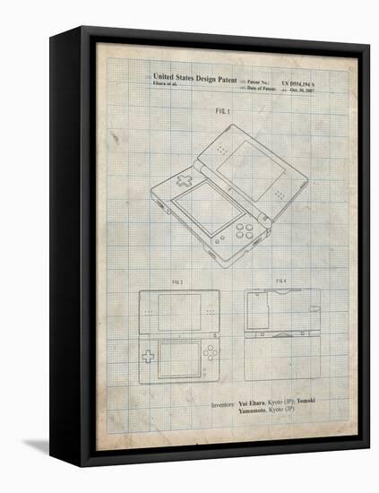 PP346-Antique Grid Parchment Nintendo DS Patent Poster-Cole Borders-Framed Premier Image Canvas