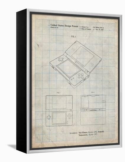 PP346-Antique Grid Parchment Nintendo DS Patent Poster-Cole Borders-Framed Premier Image Canvas