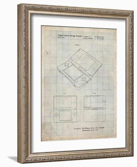 PP346-Antique Grid Parchment Nintendo DS Patent Poster-Cole Borders-Framed Giclee Print