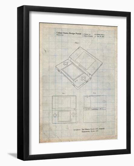 PP346-Antique Grid Parchment Nintendo DS Patent Poster-Cole Borders-Framed Giclee Print