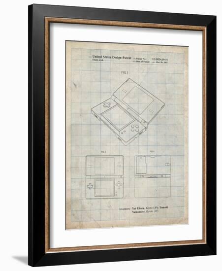 PP346-Antique Grid Parchment Nintendo DS Patent Poster-Cole Borders-Framed Giclee Print