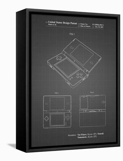 PP346-Black Grid Nintendo DS Patent Poster-Cole Borders-Framed Premier Image Canvas