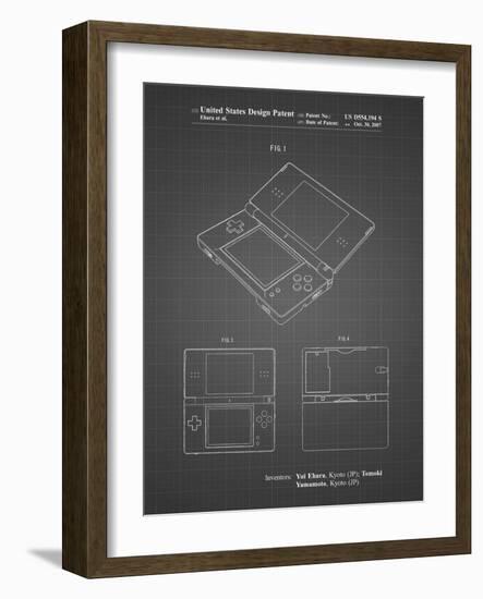 PP346-Black Grid Nintendo DS Patent Poster-Cole Borders-Framed Giclee Print