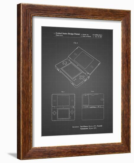 PP346-Black Grid Nintendo DS Patent Poster-Cole Borders-Framed Giclee Print