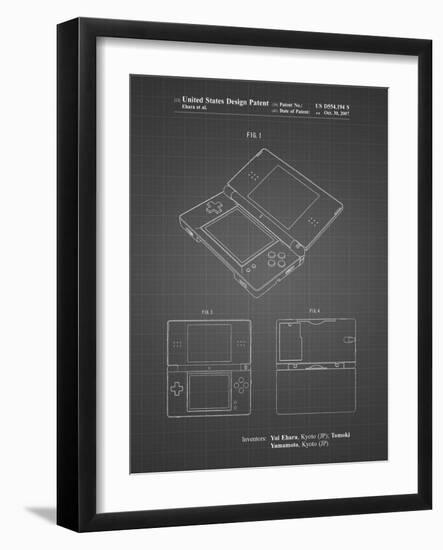 PP346-Black Grid Nintendo DS Patent Poster-Cole Borders-Framed Giclee Print