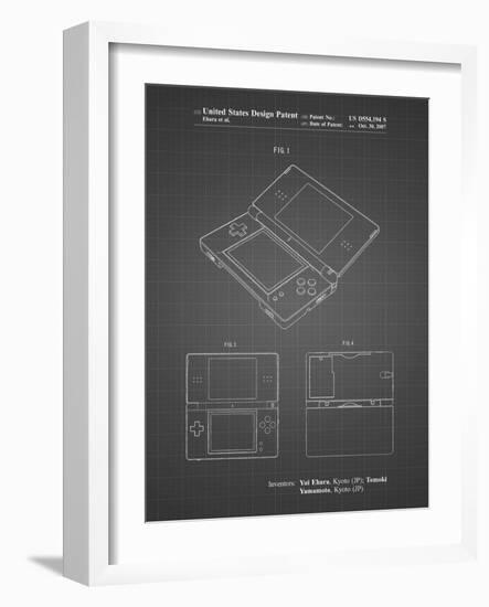 PP346-Black Grid Nintendo DS Patent Poster-Cole Borders-Framed Giclee Print