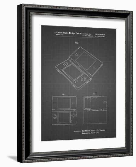 PP346-Black Grid Nintendo DS Patent Poster-Cole Borders-Framed Giclee Print