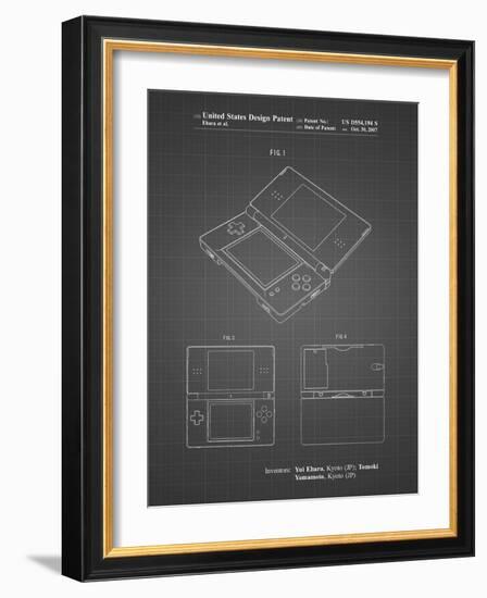 PP346-Black Grid Nintendo DS Patent Poster-Cole Borders-Framed Giclee Print