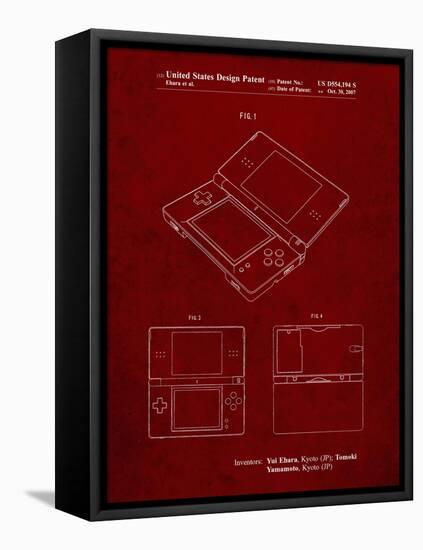 PP346-Burgundy Nintendo DS Patent Poster-Cole Borders-Framed Premier Image Canvas