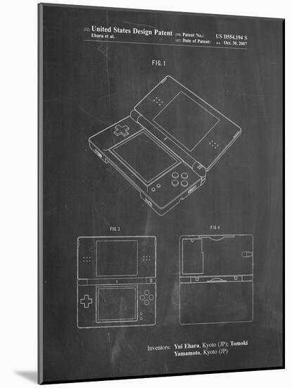 PP346-Chalkboard Nintendo DS Patent Poster-Cole Borders-Mounted Giclee Print