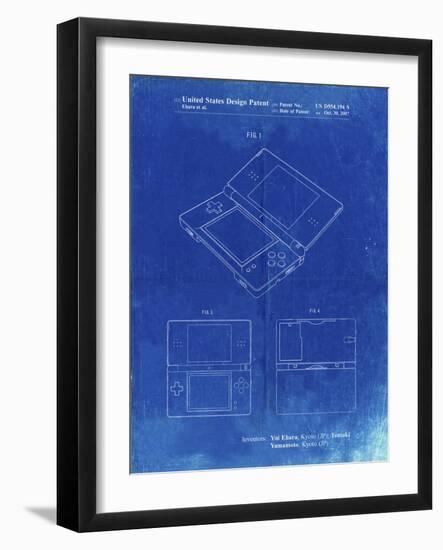 PP346-Faded Blueprint Nintendo DS Patent Poster-Cole Borders-Framed Giclee Print