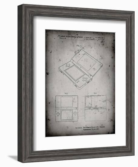 PP346-Faded Grey Nintendo DS Patent Poster-Cole Borders-Framed Giclee Print