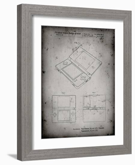 PP346-Faded Grey Nintendo DS Patent Poster-Cole Borders-Framed Giclee Print