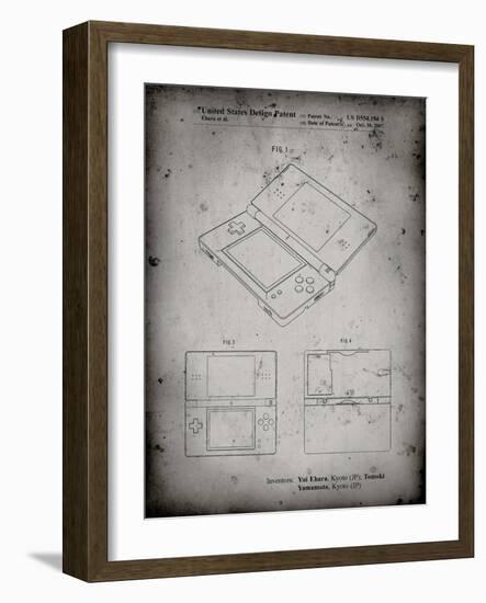 PP346-Faded Grey Nintendo DS Patent Poster-Cole Borders-Framed Giclee Print