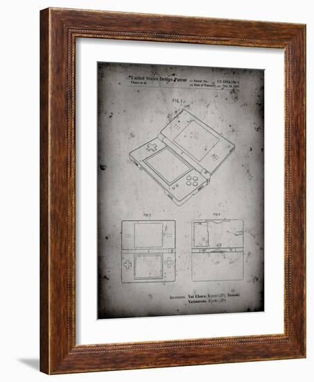 PP346-Faded Grey Nintendo DS Patent Poster-Cole Borders-Framed Giclee Print