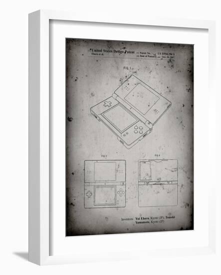 PP346-Faded Grey Nintendo DS Patent Poster-Cole Borders-Framed Giclee Print