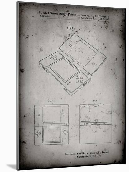 PP346-Faded Grey Nintendo DS Patent Poster-Cole Borders-Mounted Giclee Print