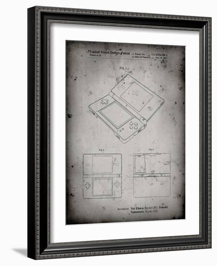 PP346-Faded Grey Nintendo DS Patent Poster-Cole Borders-Framed Giclee Print