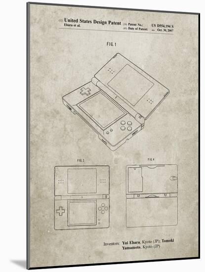 PP346-Sandstone Nintendo DS Patent Poster-Cole Borders-Mounted Giclee Print